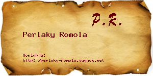 Perlaky Romola névjegykártya